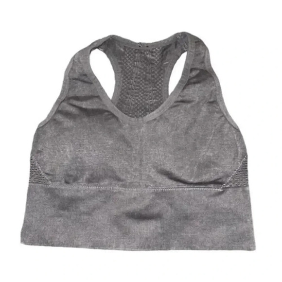 FREE PEOPLE WASHED GREY LONGLINE LIGHTLY PADDED SPORTS BRA SIZE XS/S - Picture 1 of 6